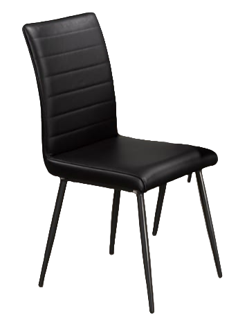 T3207 7-piece dining set with high-gloss faux marble table and black leatherette chairs