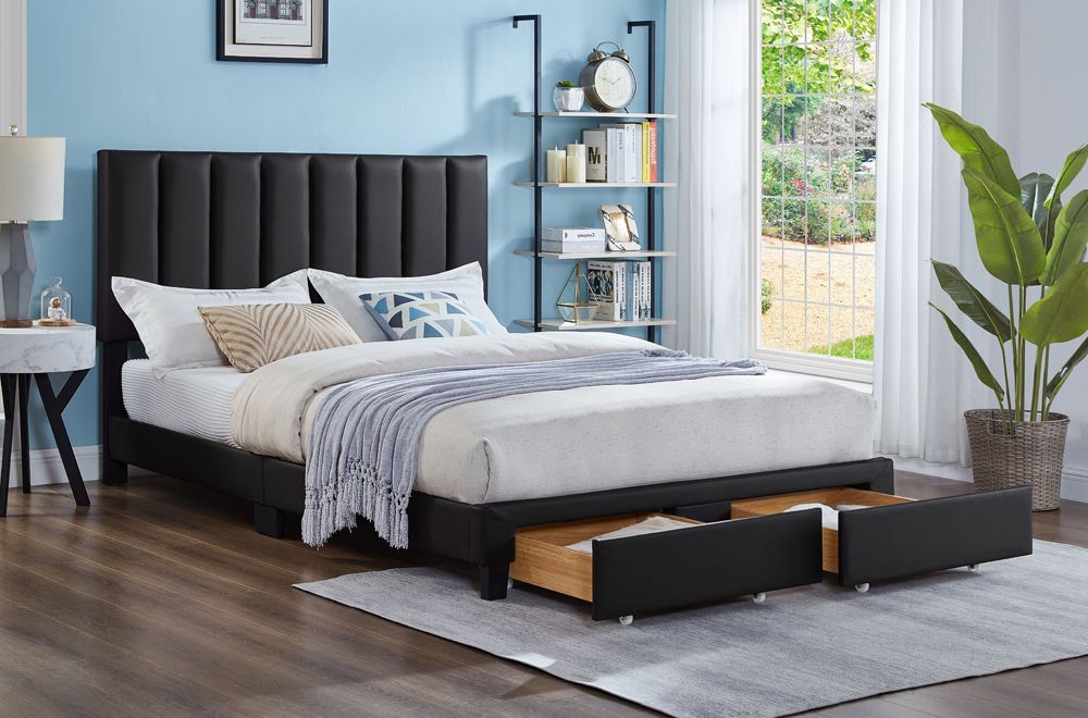 T2120-Adjustable-Headboard-front-storage-drawer-bed-single-double-queen-king-size