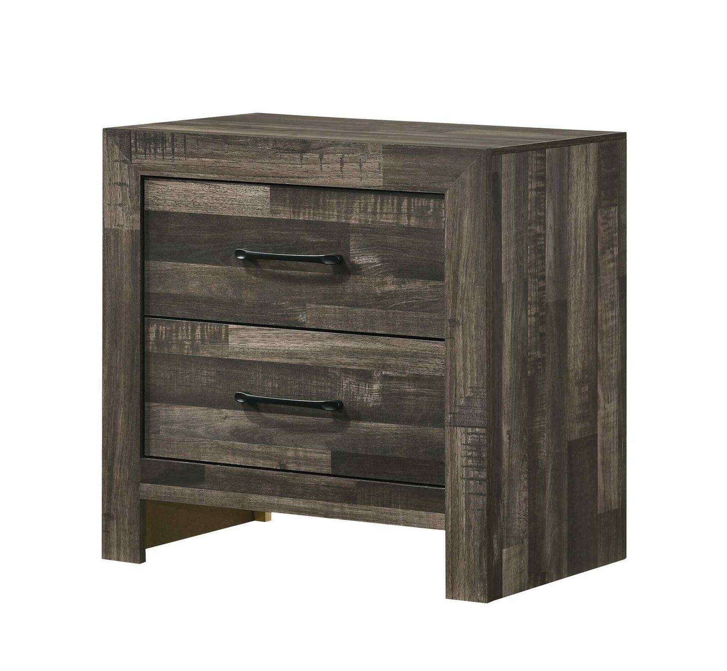 Modern Style Wooden Bedroom set with LED Light - Brown Finish