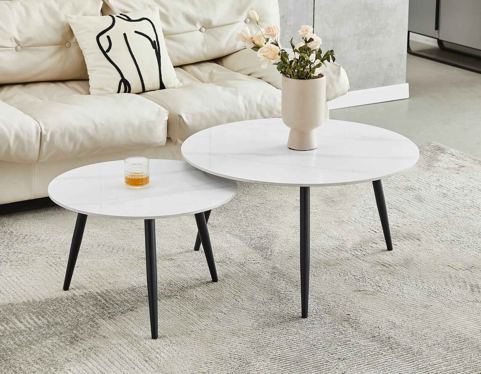 IF-2210WBK-2-PC-White-Marble-Coffee-Table-Set-with-Black-Legs