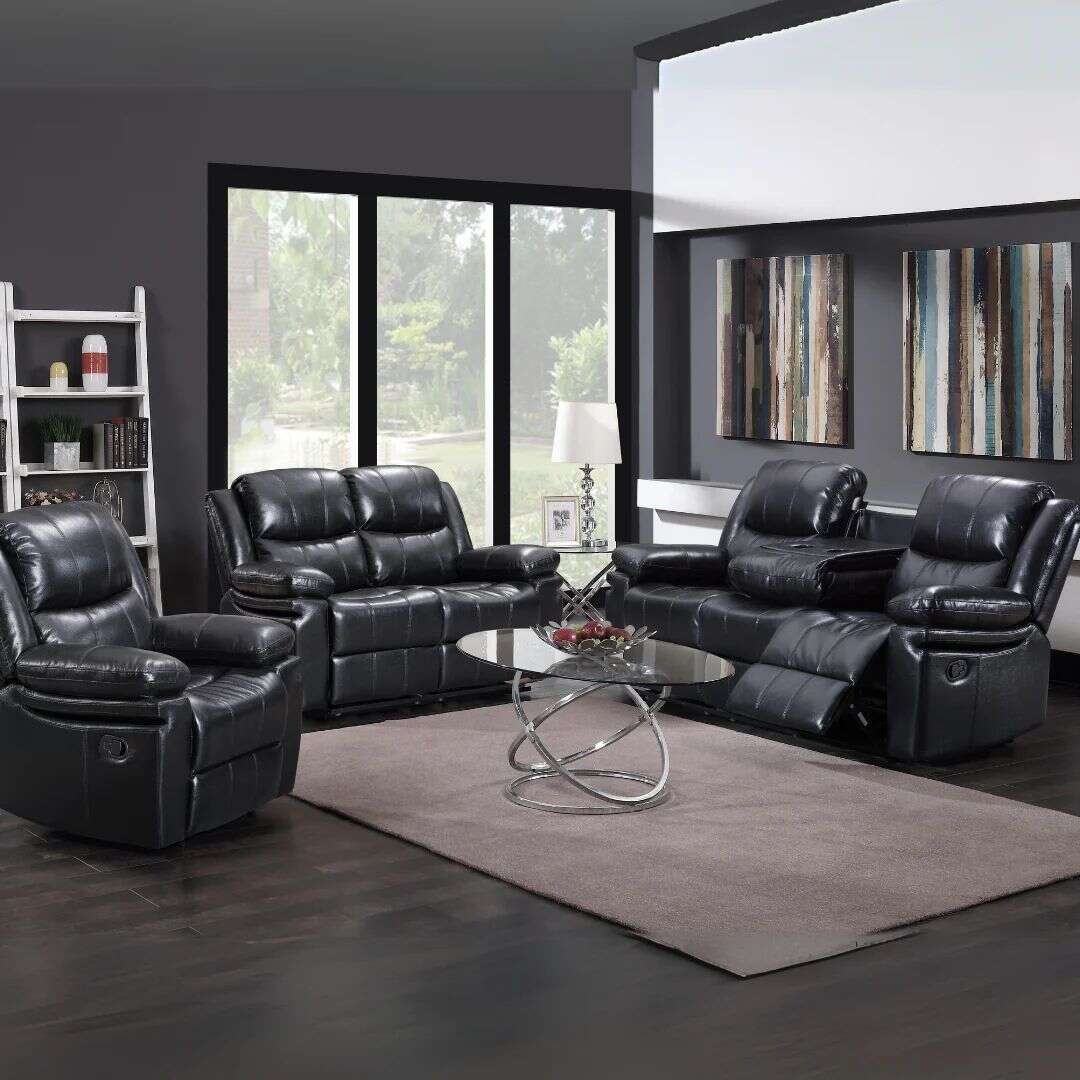 8072BK-black-vegas-air-leather-recliner-sofa-set-sofa-loveseat-chair