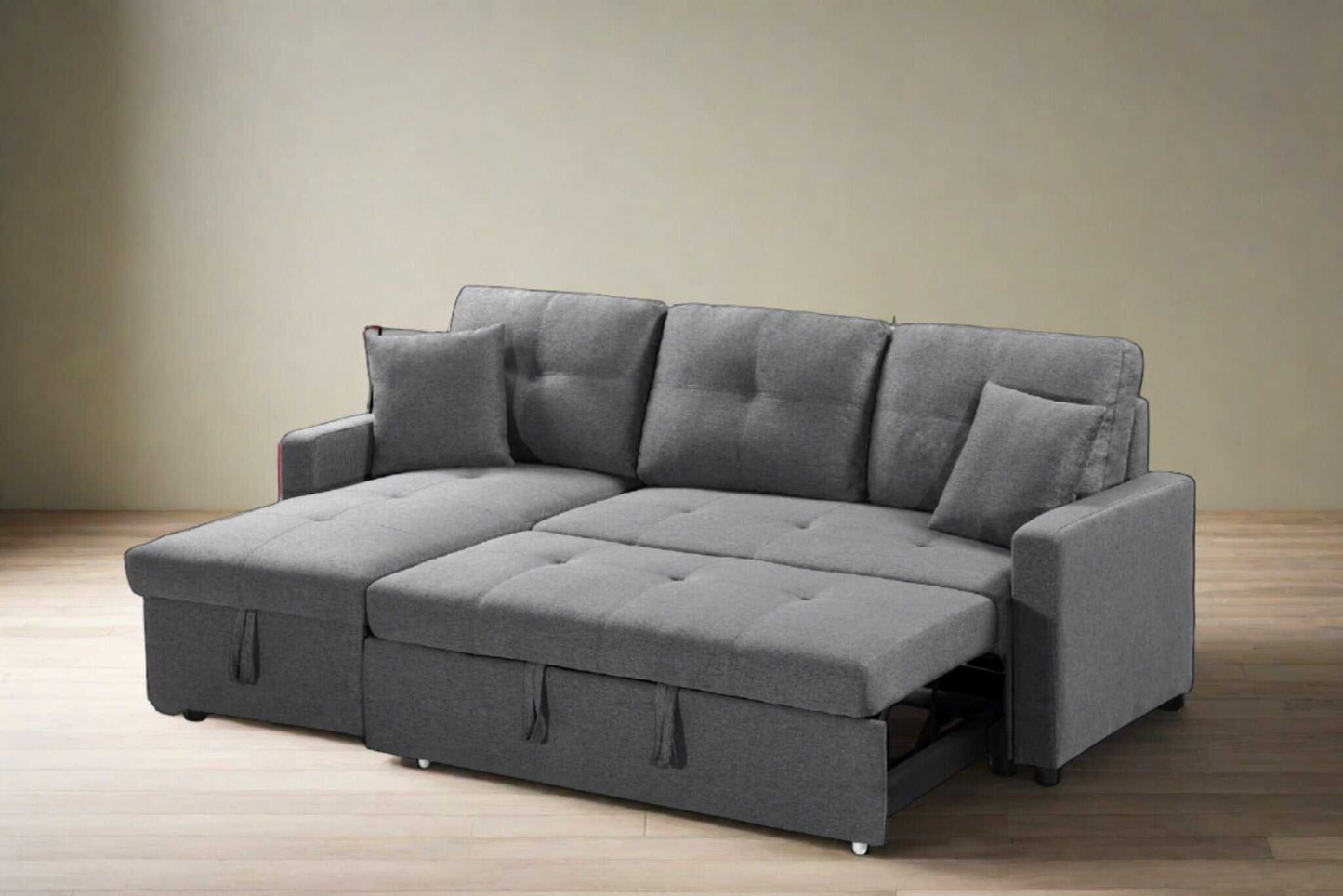 1866GY-grey-Reversible-Fabric-Sectional-Sofa-with-Pull-Out-Bed-Left-Chaise