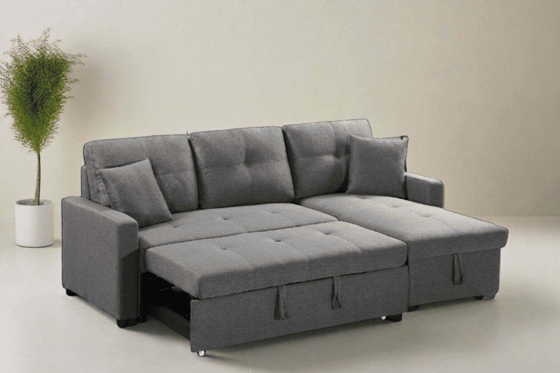 1866GY-grey-Reversible-Fabric-Sectional-Sofa-with-Pull-Out-Bed-Right-Chaise