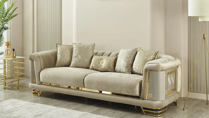 Beige-&-Gold-Turkish-Romane-Sofa-Set-in-3-PC-3-Seater-Sofa