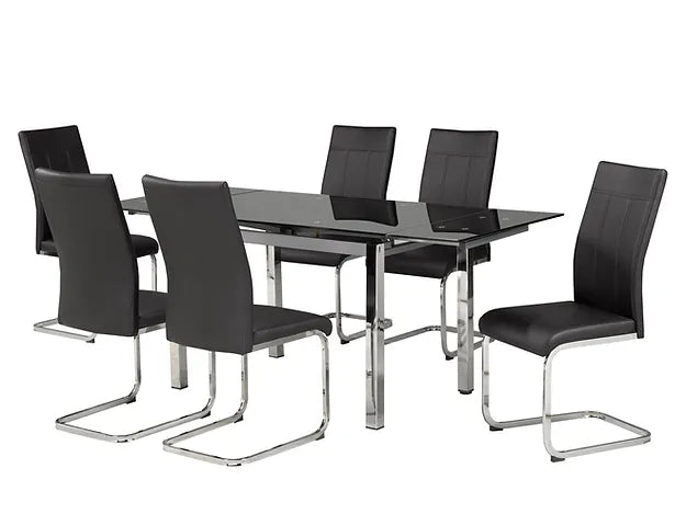 T-1505-C-1877-7PC-Dining-Set-with-Extendable-Glass-Table-Black-Chair