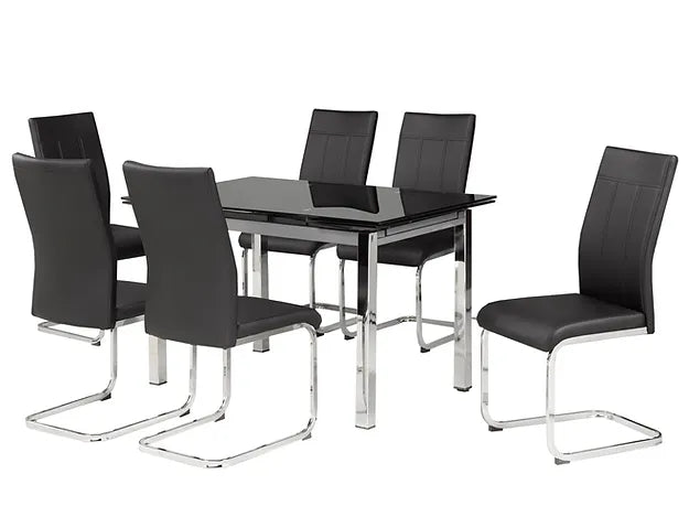 T-1505-C-1877-7PC-Dining-Set-with-Extendable-Glass-Table-Black-Chair