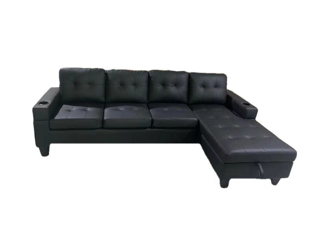 2218-Black-PU-Leather-Sectional-Sofa-with-Cup-Holder-Right-Left