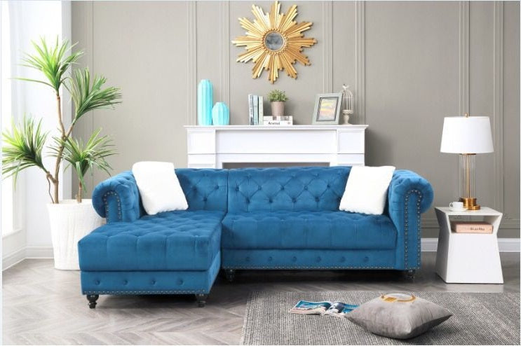 2030BLU-Blue-Reversible-Velvet-Sectional-Sofa-with-Nailhead-left-corner