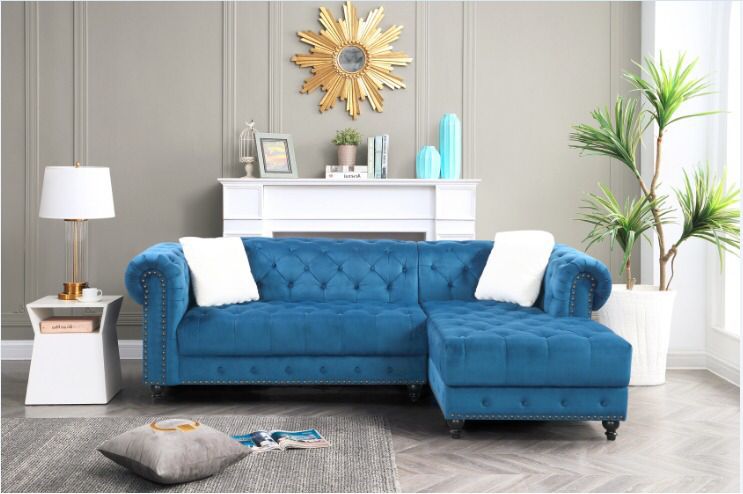 2030BLU-Blue-Reversible-Velvet-Sectional-Sofa-with-Nailhead-right-corner