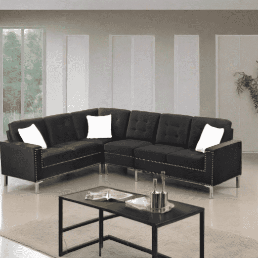 2201BK-Black-Sectional-Velvet-Fabric-sofa-Reversible-left-corner