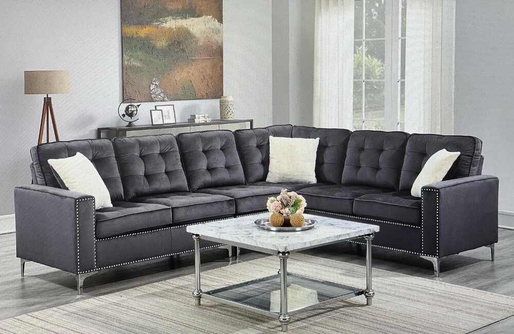 2201DGY-Dark-Grey-Sectional-Velvet-Fabric-sofa-Reversible-right-corner