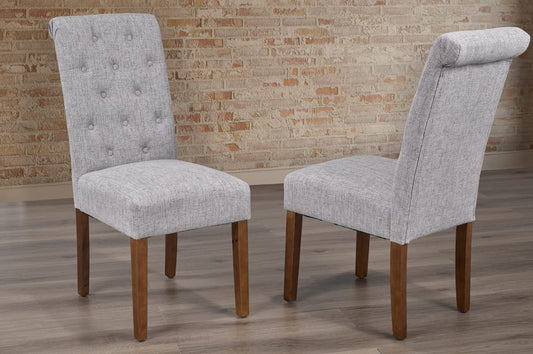 T258 - 2 PC Linen Fabric Dining Chair Set