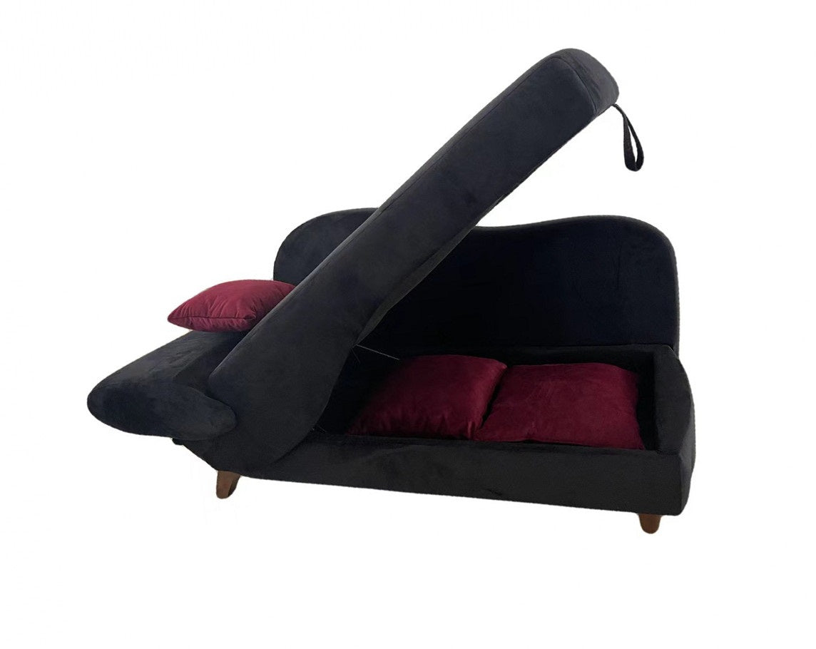 HM1680BK-Black-Velvet-Fabric-Storage-Chaise-Sofa-with-Bed