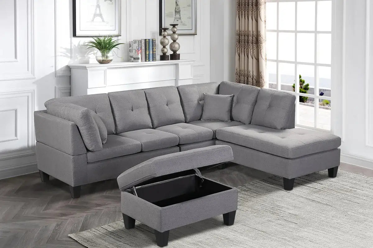 1012GY-Grey-fabric-sectional-sofa-with-storage-ottoman-right-corner-reversible