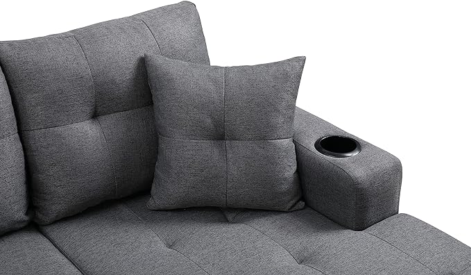 6212GY-Grey-Reversible-Linen-Fabric-Large-Sectional-Sofa-with-Cup-Holder