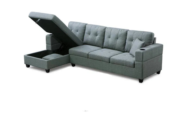 6212GY-Grey-Reversible-Linen-Fabric-Large-Sectional-Sofa-with-Cup-Holder-left-Sectional-Storage