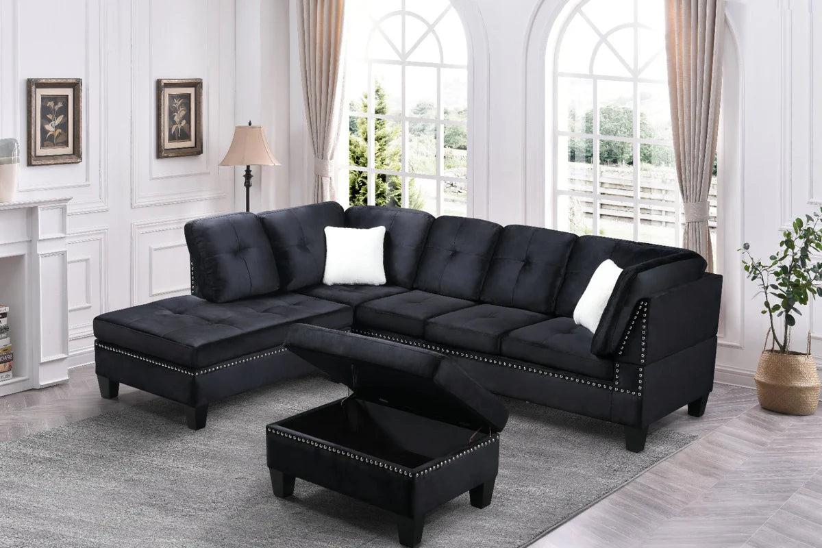 1013BK-black-Reversible-Velvet-Large-Sectional-Sofa-with-Storage-Ottoman-left-sectional