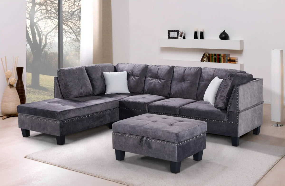 1013GY-Grey-Reversible-Velvet-Large-Sectional-Sofa-with-Storage-Ottoman-left-sectional