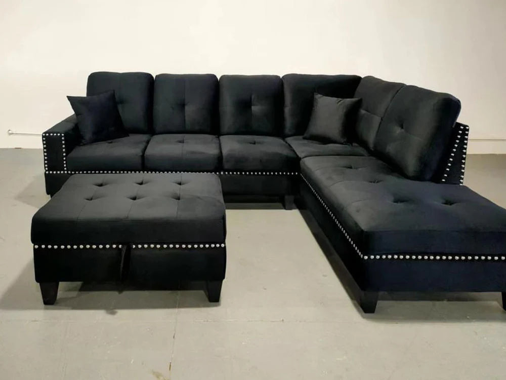 2208RBK-Black-Reversible-Velvet-Fabric-Large-Sectional-Sofa-with-Storage-Ottoman-Right-Sectional