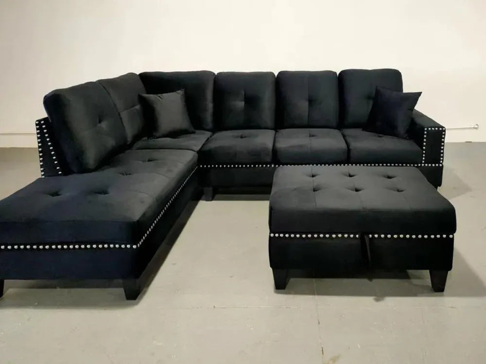 2208RBK-Black-Reversible-Velvet-Fabric-Large-Sectional-Sofa-with-Storage-Ottoman-Left-Sectional