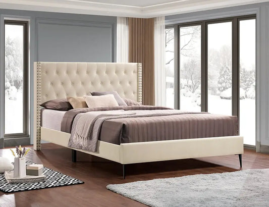 Diamond-Wing-velvet-Fabric-Platform-Bed-single-double-queen-king-size