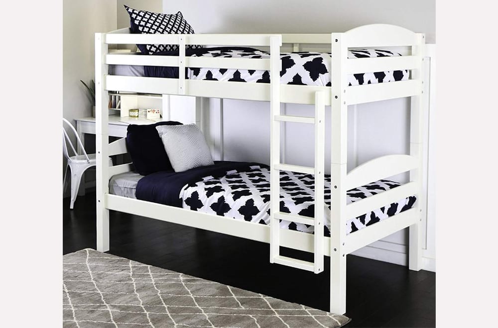 T2508-White-wooden-bunk-bed-twin