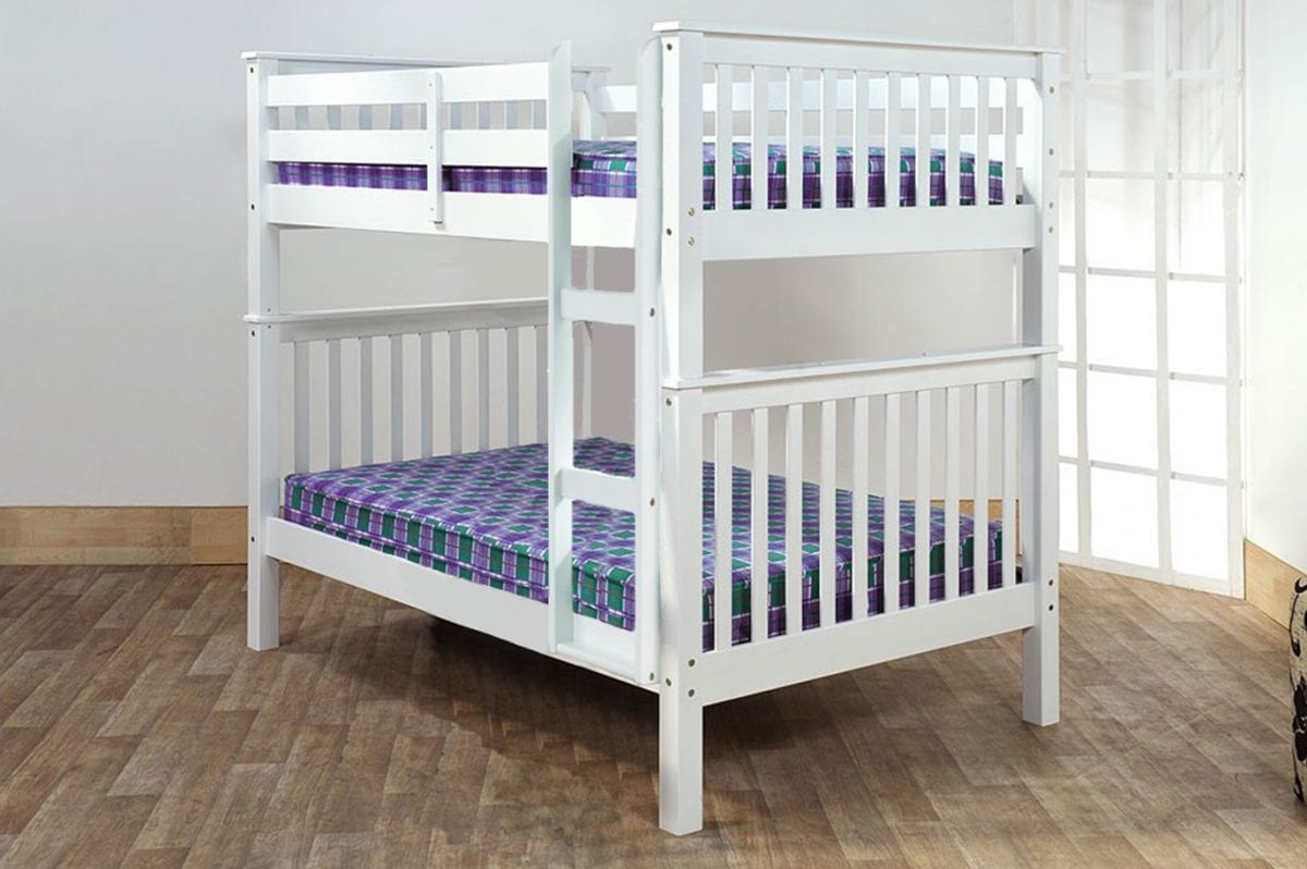 T2402-White-wooden-bunk-bed-twin