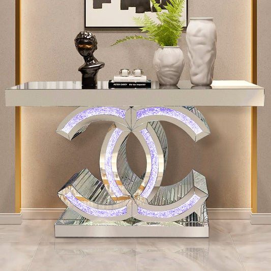 Mirrored Glass Console Table