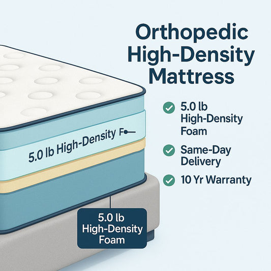 8 inch Deluxe Comfort Orthopedic High Density foam Mattress 5.0lb