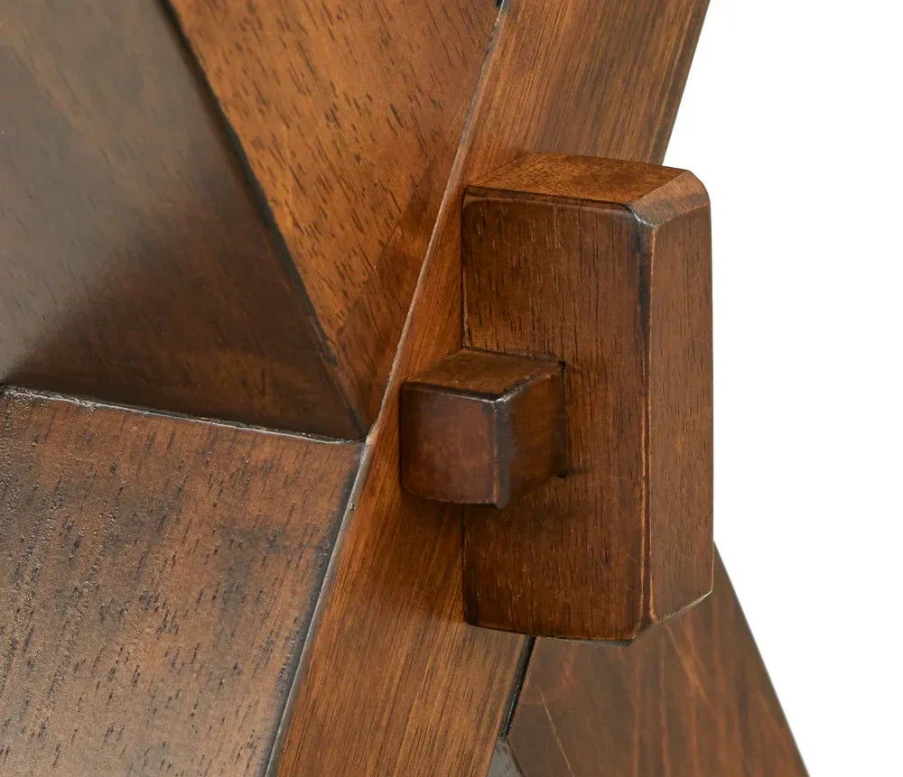 T3036 dining table with solid wood distressed walnut finish