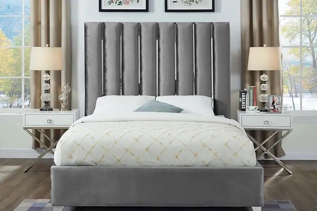 velvet-bed-chrome bed-if5620-5621-5622-bed-frame-single-double-queen-king-size