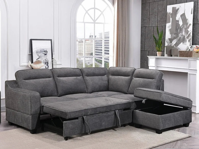 IF9010 RHF Fabric Storage Sofa Bed Sectional